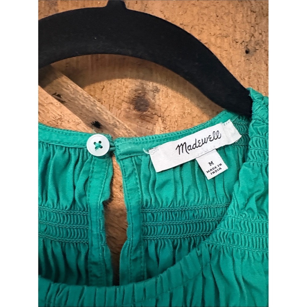 Madewell Green Smocked Textured Sleeveless Maxi Dress NT311 - Picture 4 of 7